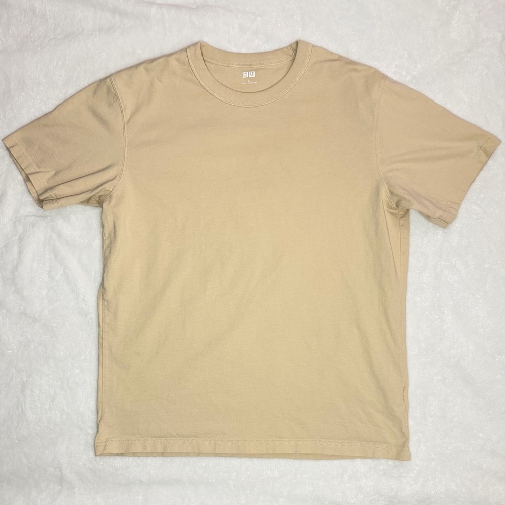 Uniqlo Men's Classic Crew Neck T-Shirt - Beige/Natural - Size L